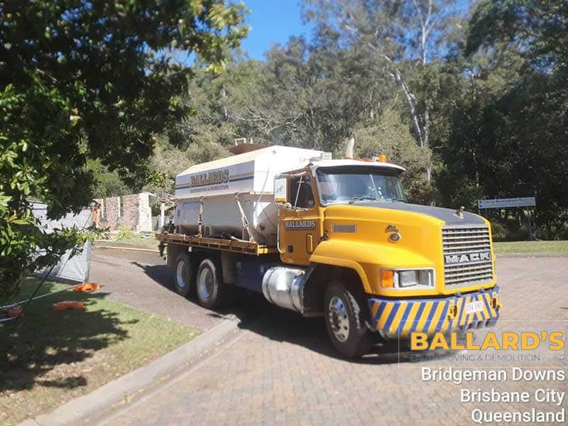 House demolition water truck for dust control Bridgeman Downs