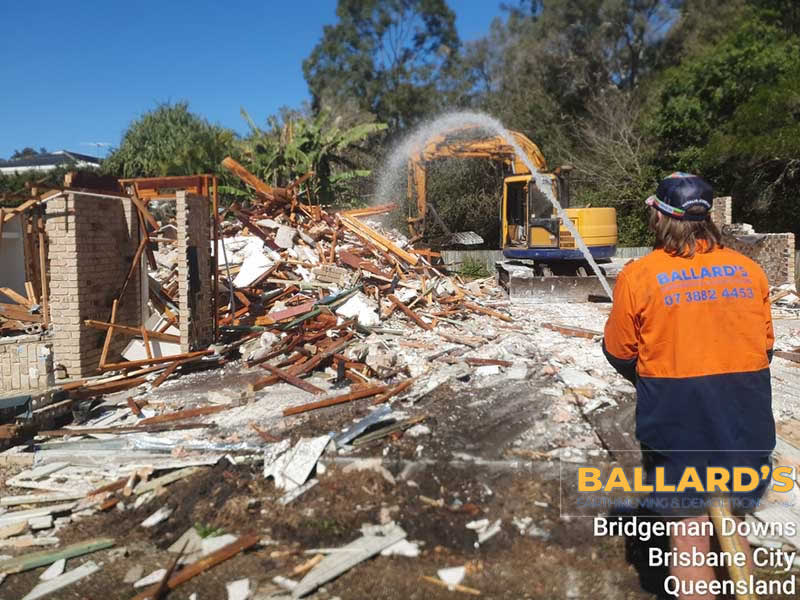 Dust control, House demolition in progress, Bridgeman Downs Brisbane